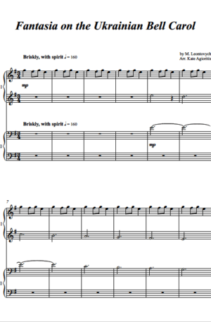 Fantasia on the Ukrainian Bell Carol – Piano Duet