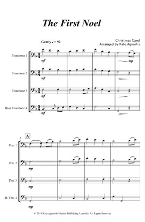 The First Noel – Trombone Quartet