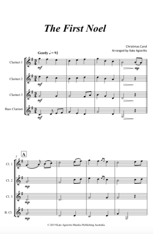 The First Noel – Clarinet Quartet