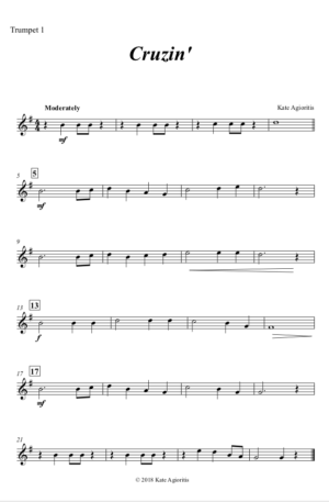 Cruzin’ – for Young Brass Quartet