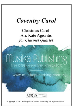 Coventry Carol – Jazz Carol for Clarinet Quartet
