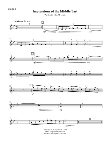 Impressions of the Middle East Final Violin 1 Page 1