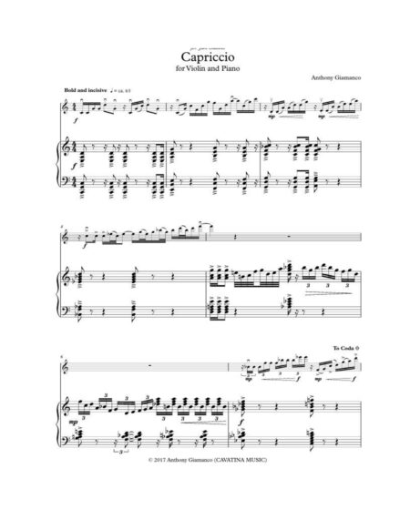 CAPRICCIO [violin and piano]