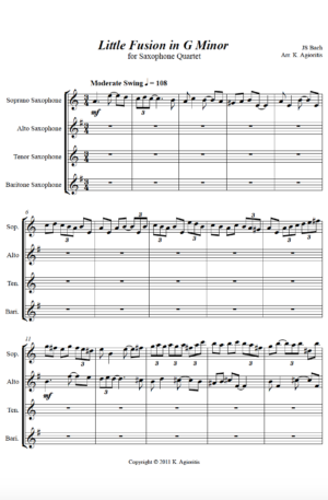 Little Fusion in G Minor – for Saxophone Quartet