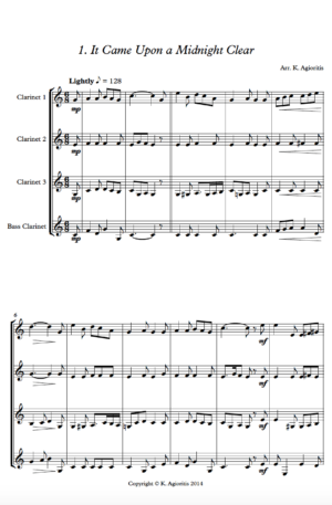 More Carols for Four – Clarinet Quartet