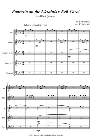 Fantasia on the Ukrainian Bell Carol – Wind Quintet