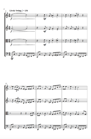 Battle Hymn of the Republic (Jazz Arrangement) – String Quartet