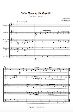 Battle Hymn of the Republic (Jazz Arrangement) – Brass Quartet