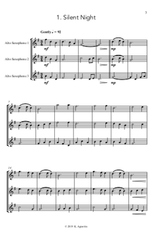 Carols for Three – 15 Carols for Saxophone Trio