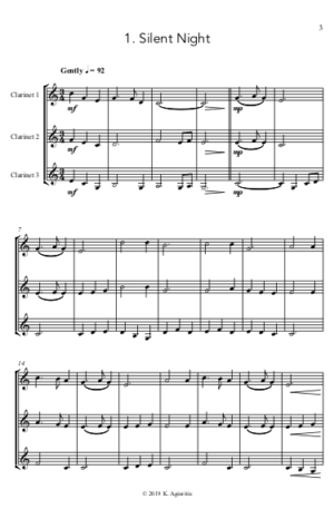 Carols for Three – 15 Carols for Clarinet Trio