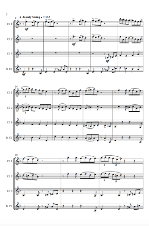 Carol of the Bells – a Jazz Arrangement – for Clarinet Quartet