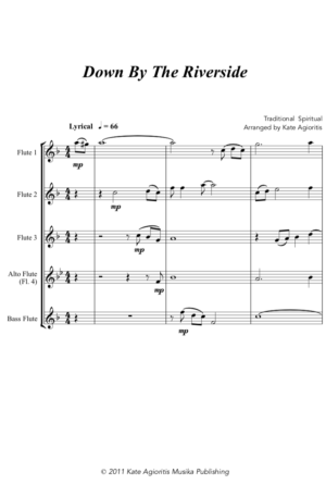 Down by the Riverside – Jazz Arrangement for Flute Quintet