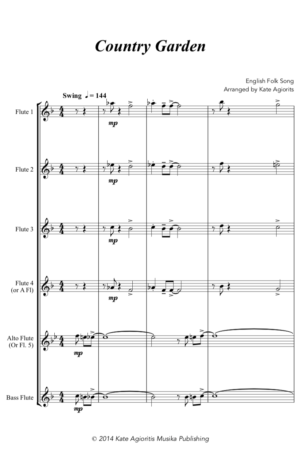 Country Garden – Jazz Arrangement for Flute Choir