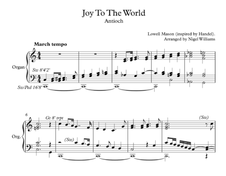 Joy To The World, for Organ