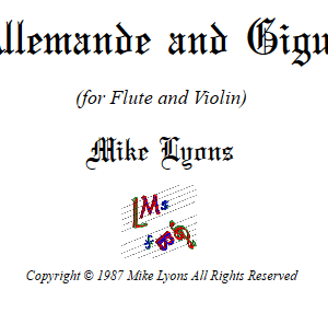 Flute and Violin Duet – Allemande and Gigue