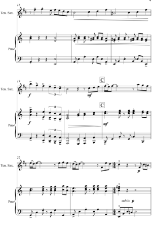 Fur Elise – Jazz Arrangement for Bb or Eb Saxophone and Piano