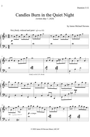Candles Burn in the Quiet Night – Piano Solo