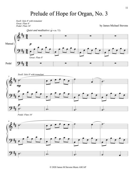 Prelude of Hope for Organ No. 3 1st page