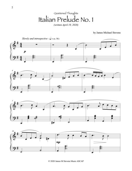 Italian Prelude No. 1 1st pg for SMM