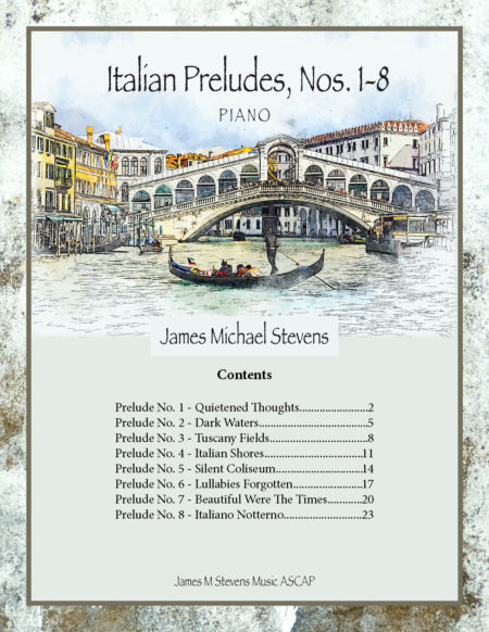 Italian Preludes Book Cover with Words Content