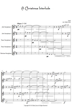 Saxophone Quintet – A Christmas Interlude