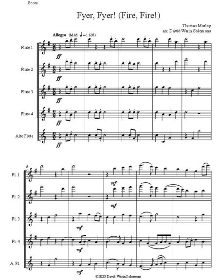 fyer fyer 4 flutes and alto first page