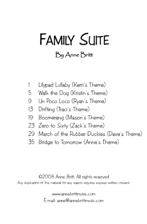 Family Suite songbook – piano solos