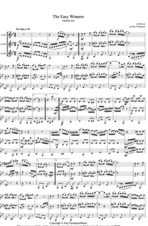 Scott Joplin: The Easy Winners (Rag) – clarinet trio