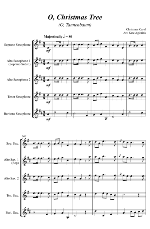 O Christmas Tree (O Tannenbaum) – Jazz Carol for Saxophone Quartet