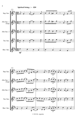 O Christmas Tree (O Tannenbaum) – Jazz Carol for Saxophone Quartet