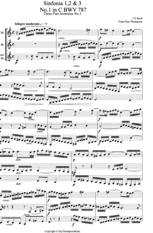 Bach Sinfonia Nos.1,2 & 3 – Clarinet Trio