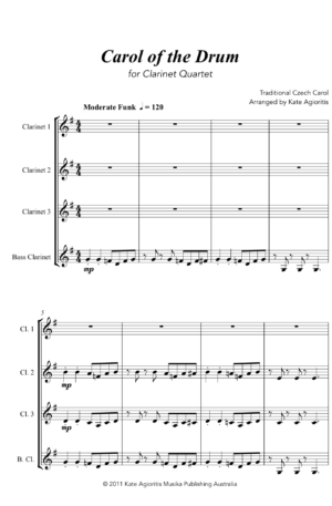 Carol of the Drum – Clarinet Quartet
