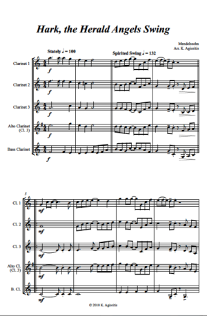 Hark the Herald Angels SWING! – for Clarinet Quartet