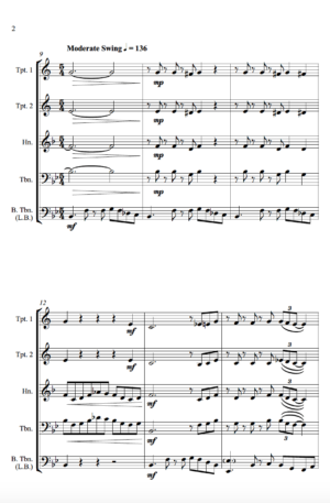Swing Low, Sweet Chariot – Jazz Arrangement for Brass Quartet