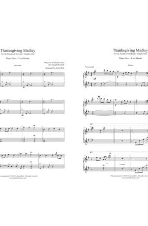 Thanksgiving Medley – intermediate piano duet
