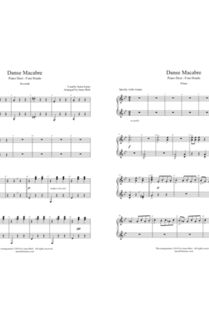 Danse Macabre – intermediate piano duet