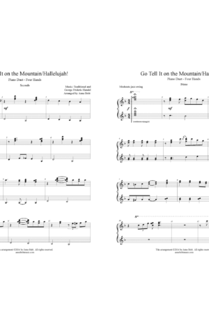 Go Tell It on the Mountain/Hallelujah! – Intermediate Piano Duet