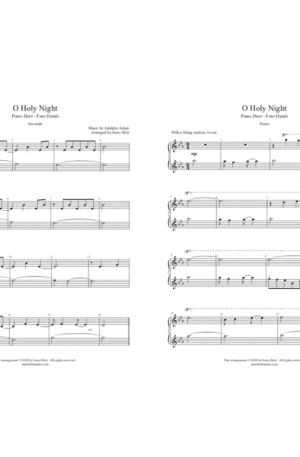 O Holy Night – intermediate piano duet