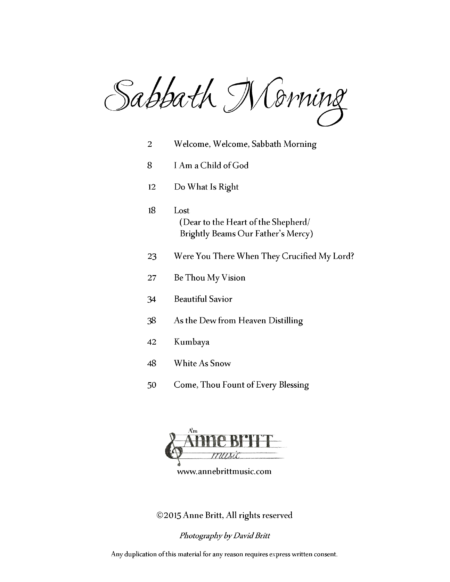 Sabbath Morning TOC