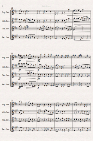 “Tango” for sax quartet- Intermediate level