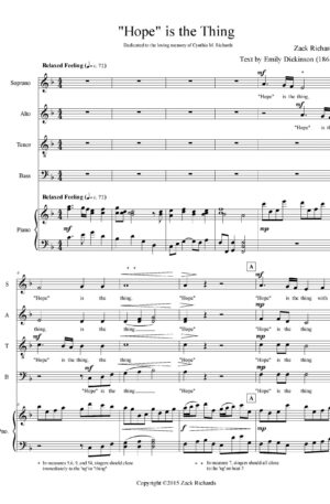 “Hope” is the Thing for SATB Choir and Piano