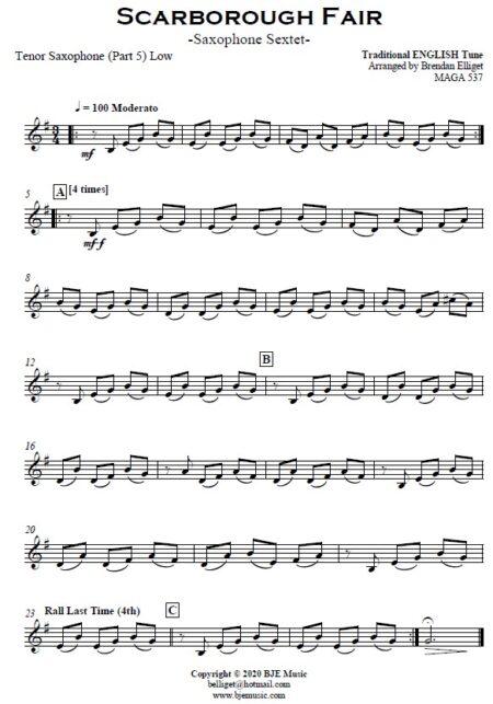 414 Scarborough Fair Saxophone Sextet SAMPLE page 05