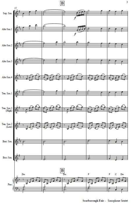 414 Scarborough Fair Saxophone Sextet SAMPLE page 03