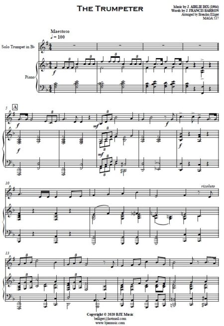 428 The Trumpeter Solo Trumpet and Paino SAMPLE page 01