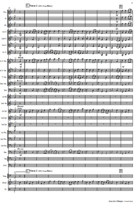 075 Away in A Manger T1 Concert Band SAMPLE page 03