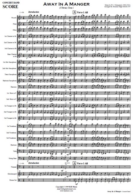 075 Away in A Manger T1 Concert Band SAMPLE page 01