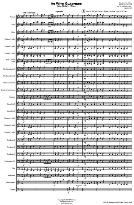 103 As With Gladness Men of Old Concert Band and Orchestra SAMPLE page 01