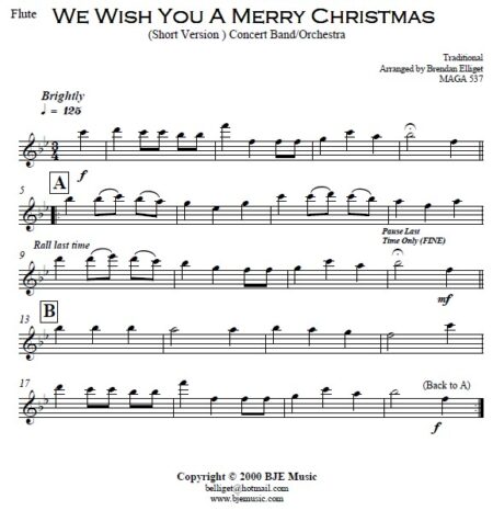467 We Wish You A Merry Christmas Short Version Concert Band and Orchestra SAMPLE page 03