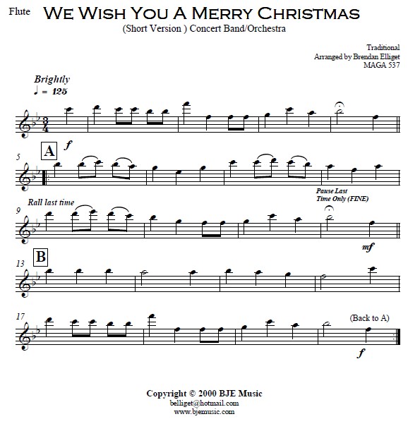 We Wish You A Merry Christmas (Short Version) – Concert Band/Orchestra