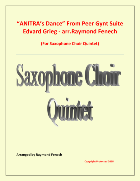 Anitras Dance Saxophone Choir Quintet. converted 01
